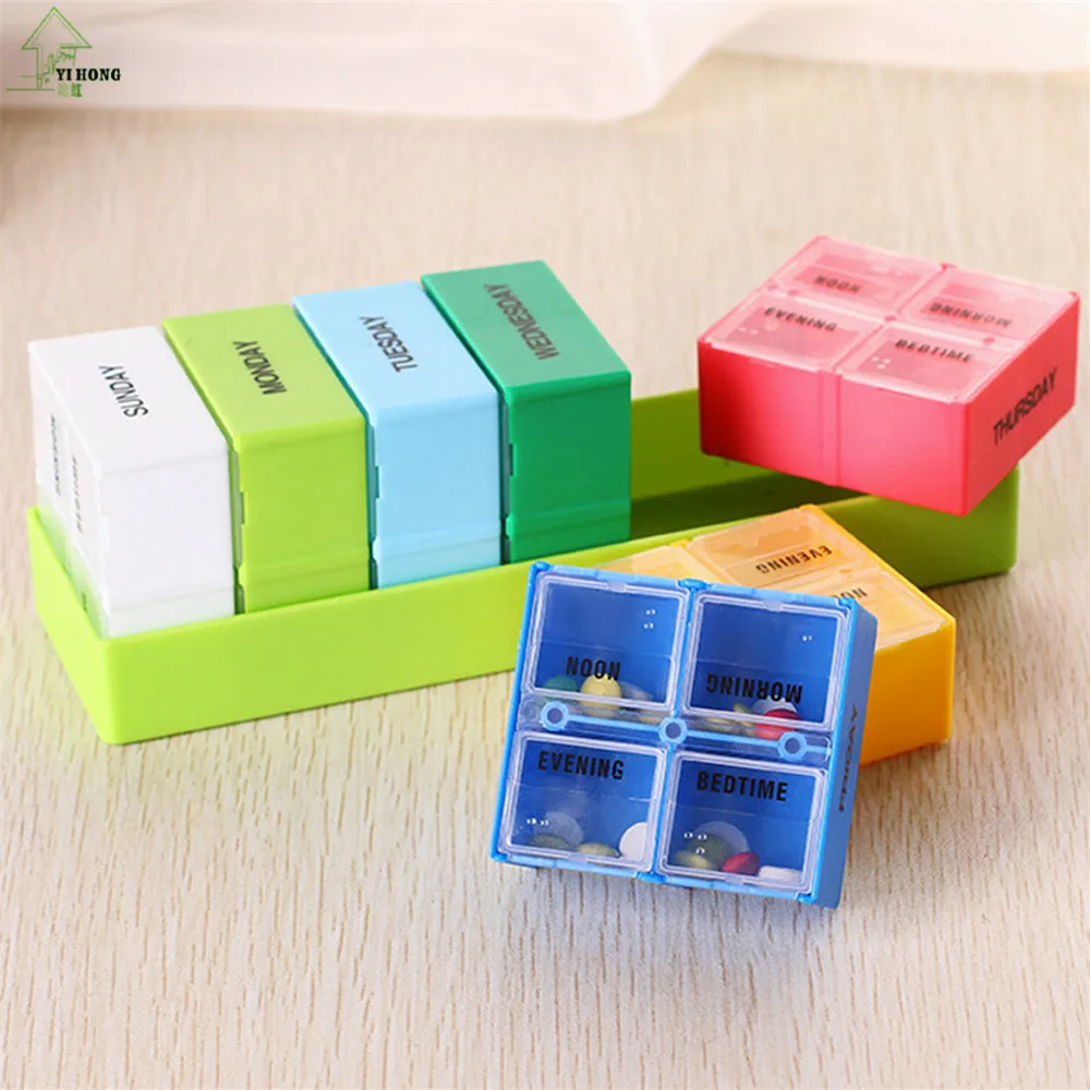 YI HONG New 7 Days Weekly Tablet Pill Medicine Box Holder Storage