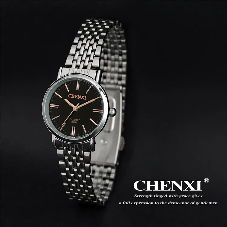 Classic Simple  Black Stainless Steel Analog Quartz Watches Men Business Waterproof Calendar Watch Free Shipping 6