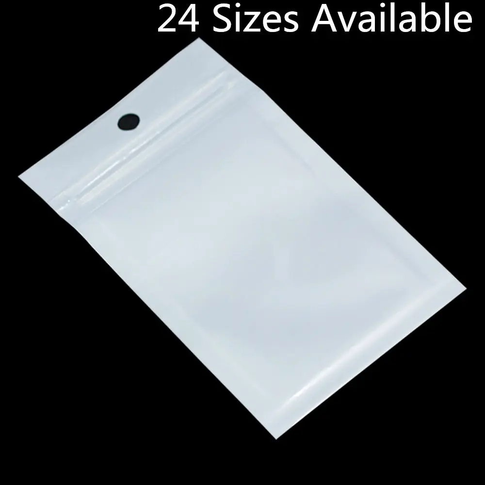 Маленькие белые/прозрачные пластиковые пакеты для упаковки с застежкой-молнией, Самоуплотняющиеся Прозрачные полиэтиленовые пакеты с застежкой-молнией