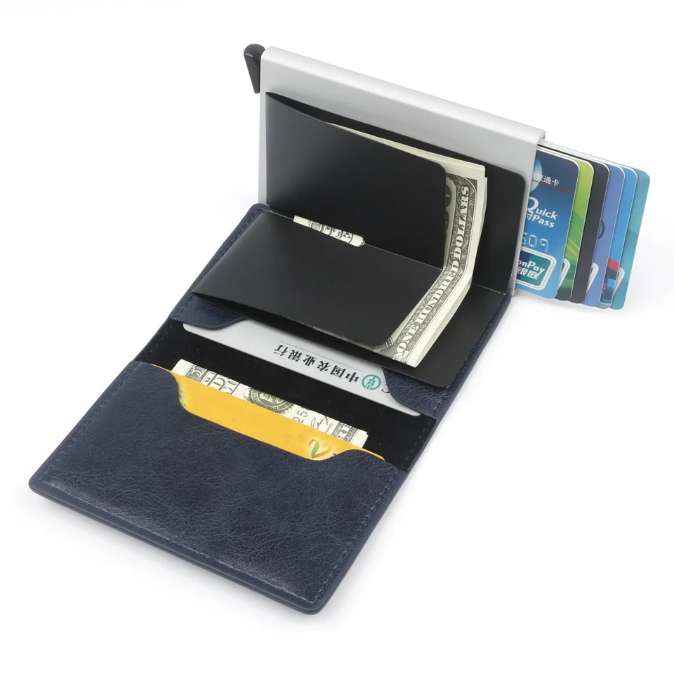 Горячая RFID визитница для мужчин бумажники сумка для денег Мужской винтажный черный короткий кошелек маленький кожаный бумажник мини кошельки тонкий