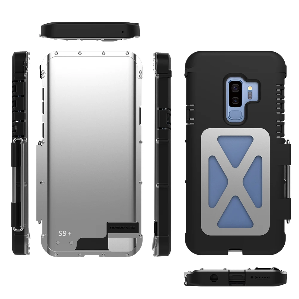 Бронированный Королевский стальной флип-чехол для samsung Galaxy S9 S9 Plus, Железный человек, 360, полный ударопрочный чехол, подставка для телефона