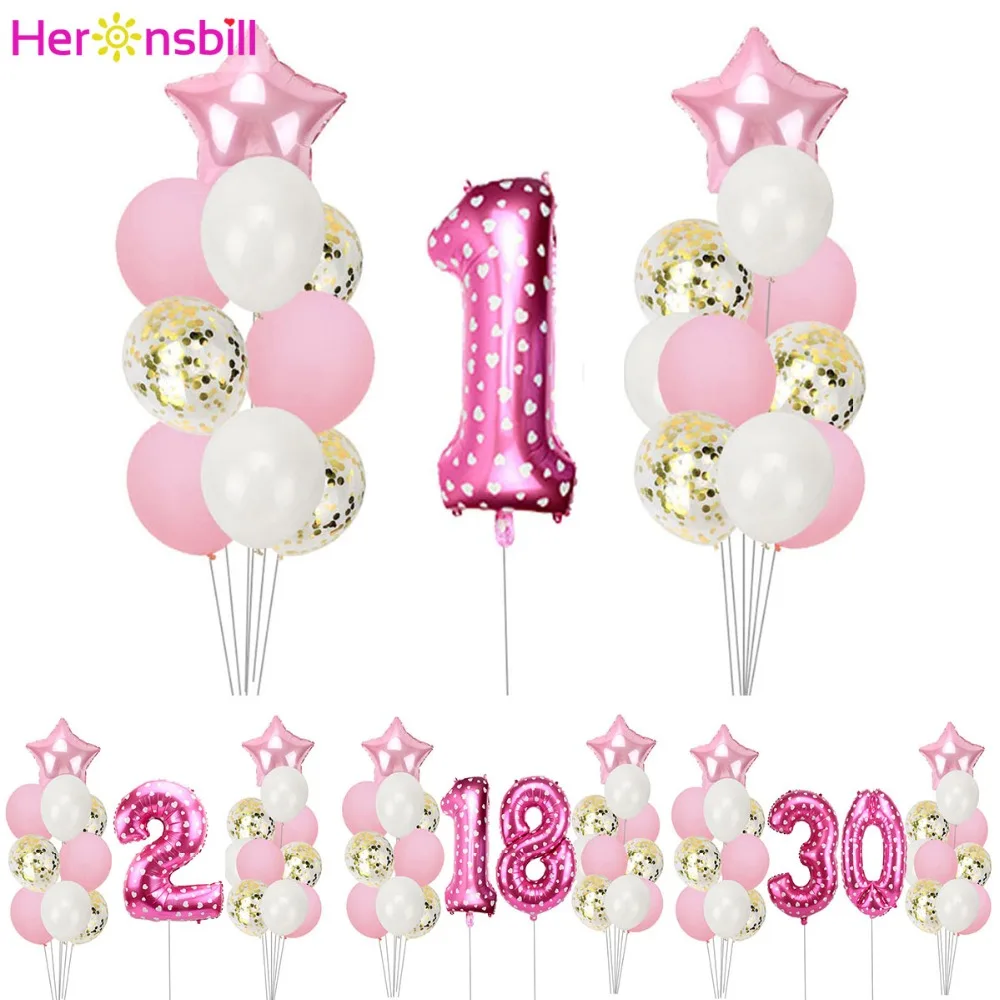 Heronsbill 1st 2 3 4 5 6 7 8 9 10 16 18 лет 21st 30 40 50 60 с днем рождения Количество воздушных шаров