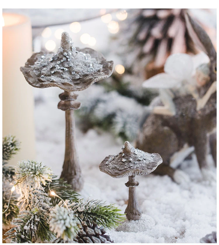 Nordic Style Modern Mushroom Plant Statue Home Decoration Accessories Pastoral Style Resin Sculpture Ornaments