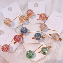 Шапки с кристаллами шпилька Корея красочный водяной вафель жемчужная заколка челка клип набор волос Аксессуары Инструменты для укладки недавно