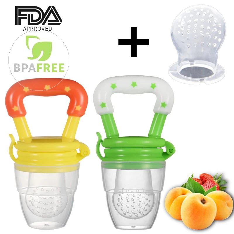 

Baby Food Feeder Pacifier Safe Silicone Pacifier Fresh Fruit Feeder Infant Teething Toy Nibbler Teether Pacifier for Baby S M L