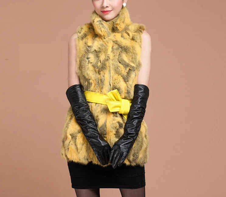 

New Real Natural Rabbit Fur Vest For Women Warm Fashion Genuine Fur Vest DFP440 Free Shipping big size customise wholesale 2019