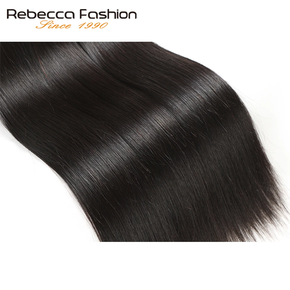 Rebecca Malaysian Straight Hair 4 Bundles Deal 10-26 Inch Non Remy Straight Hair Weave Extension Double Weft Human Hair Bundles