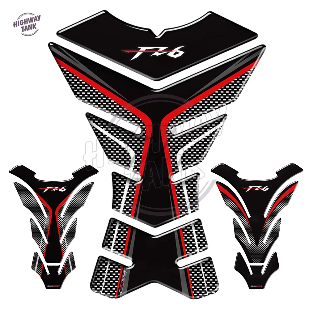 

New 3D Carbon-look Motorcycle Tank Pad Protector Decal Stickers Case for Yamaha FZ6 FZ6N Tank FZ 6 All Years