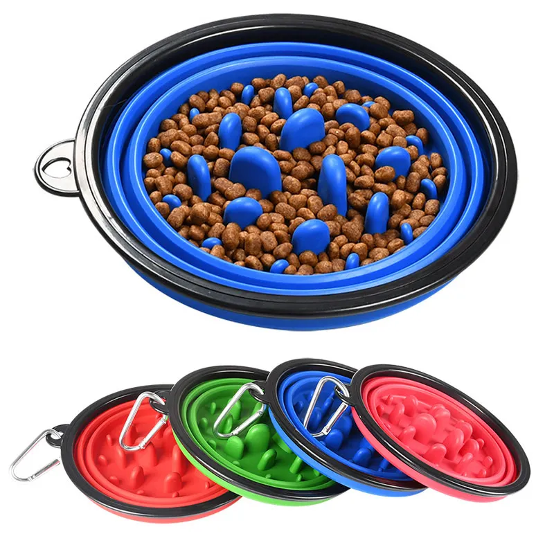 

Hot Collapsible Dog Bowl Slow Down Eating Training Portable Travel Bowl for Outdoor LFD