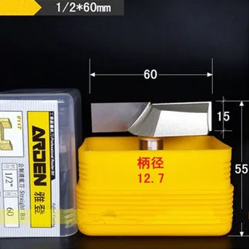 

Bottom Cleaning 1/2 Shank Router Bit, Flat End Slotted Knife for Wood Trimmer Engraving Machine - 1/2*60mm 12.7mm Shank - Arden
