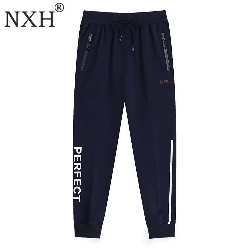 

NXH Letter Print Sweatpants Joggers Long Cotton Plus Size 6XL 7XL 8XL 9XL Men Streetwear Skinny Sport Gym Trousers track pants