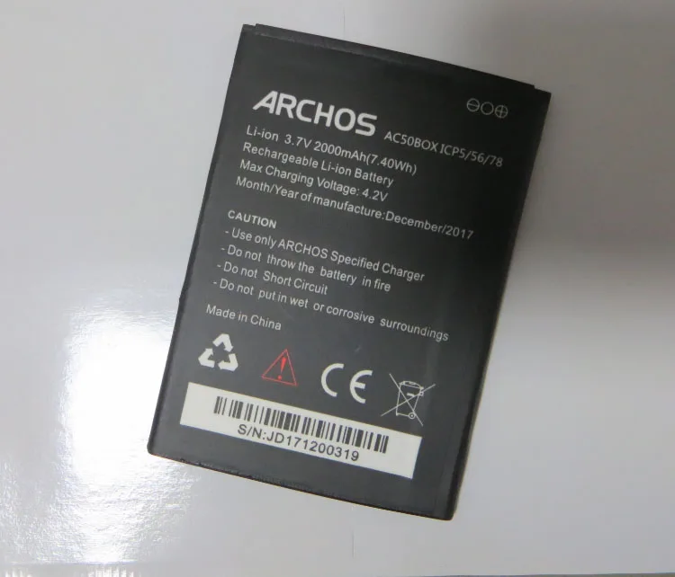 

AZK High Quality 3.7V 1600mAh AC50BOX Battery for Archos 50 Platinium 50b Mobile Phone battery