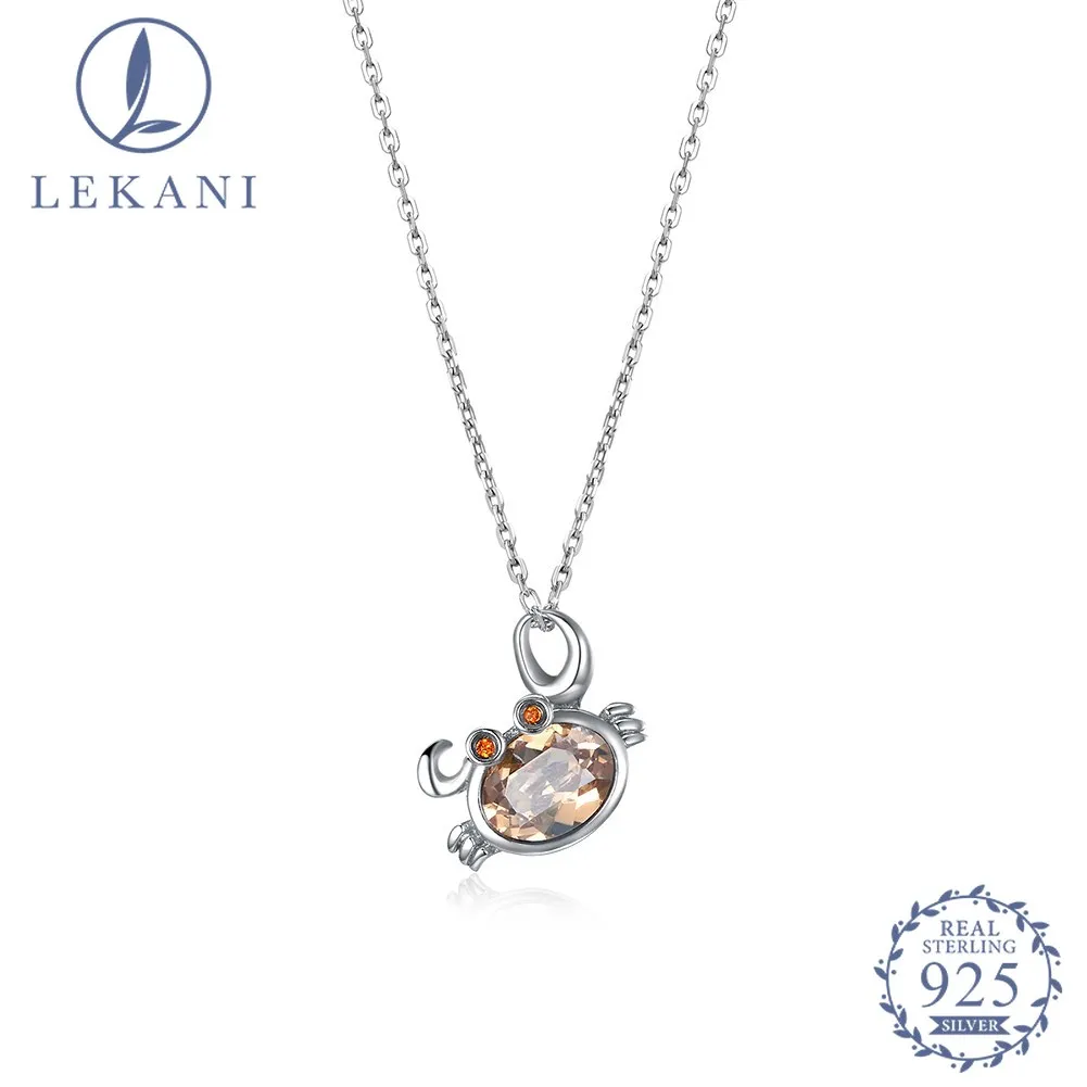 

LEKANIcrystal From Swarovski S925 Sterling Silver Fashion Personality 12 Constellation Pendant Necklace Cancer Women Gift