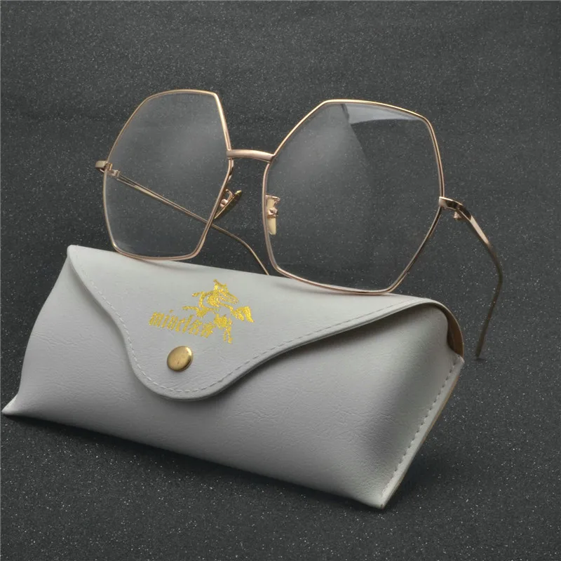Шестигранные Солнцезащитные очки женские фирменные прозрачные солнцезащитные очки мужские ретро большая металлическая оправа солнцезащитные очки квадратное стекло NX