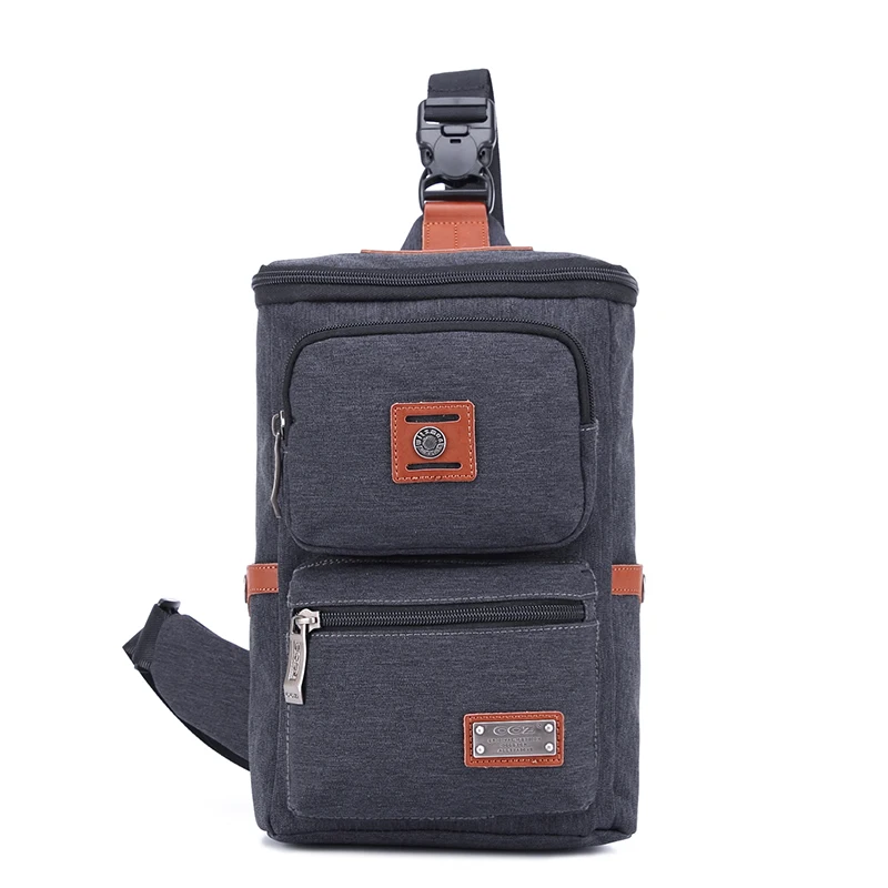 CROSS OX Men Canvas Shoulder Bags Mens Chest Bag Crossbody Bag Messenger Style Shoulder Bag SL8009