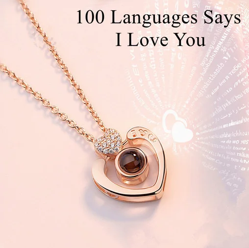 Женские 100 языков I Love You, подарок на день Святого Валентина, сердце, Дамское ожерелье, рождественский подарок для подружки, подарок на помолвку