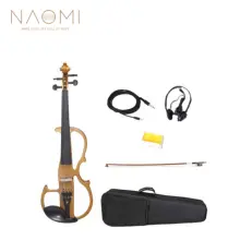 NAOMI электрическая скрипка с правой рукой Размер 4/4 размер черное дерево аксессуары+ бант+ канифоль+ мост+ чехол натуральное дерево цвет
