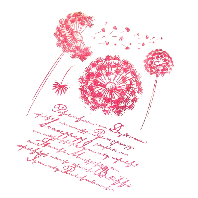

Flying Dandelions Words Standard Rubber Clear Stamps Silicone Seals for Scrapbooking Photo Album Cards Embossing Folder Decor