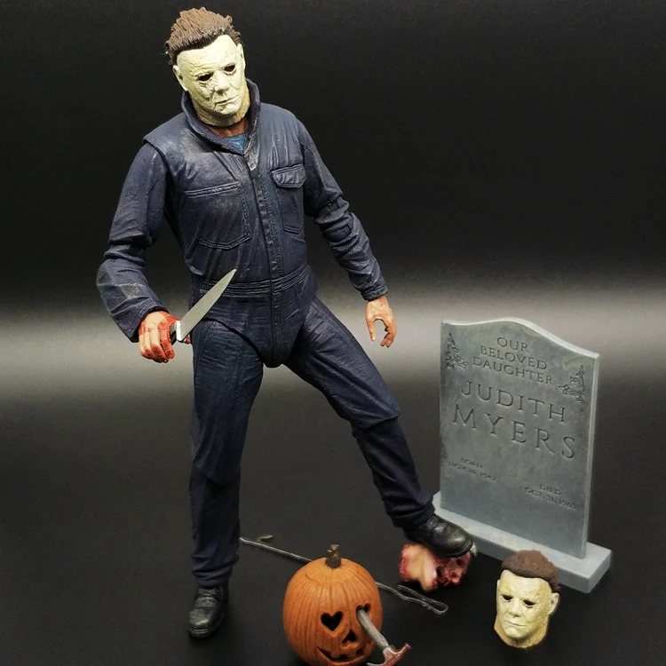 NECA Хэллоуин Ultimate Майкл Майерс тыквы с светодиодный светильник игрушки ПВХ