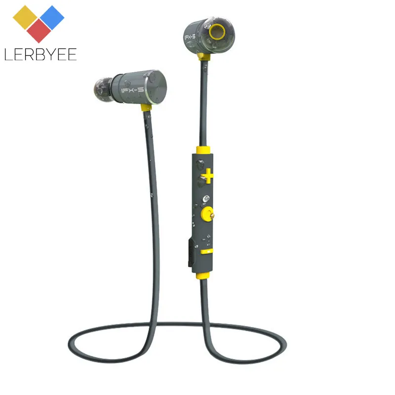 

Lerbyee Sport Bluetooth Earphone IPX5 Waterproof Magnetic Earpiece Wireless Headset Dual Battery Portable for Mobile Phone