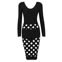 Женское высококачественное новейшее стильное черное зимнее платье с длинными рукавами и открытой решеткой, платье с повязкой+ костюм