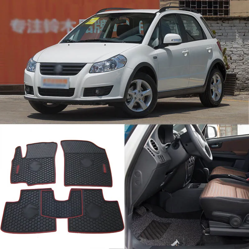 

High Quality Full Set All Weather Heavy Duty Black Rubber Floor Mats For Suzuki SX4