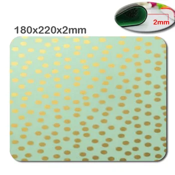 

Mairuige 180x22OX2MM Chic Mint Gold Confetti Dots Mouse Pad Great Office Accessory and Gift