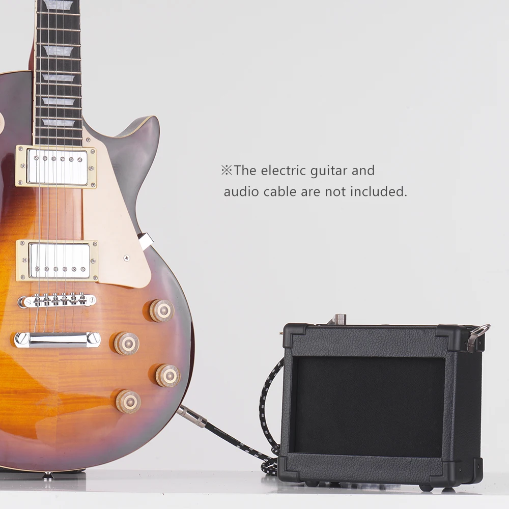 Portable Guitar Amplifier Wooden Amp Speaker 5W with 6 35mm Input 1 4 Inch Headphone Output Supports Volume Tone Adjustment