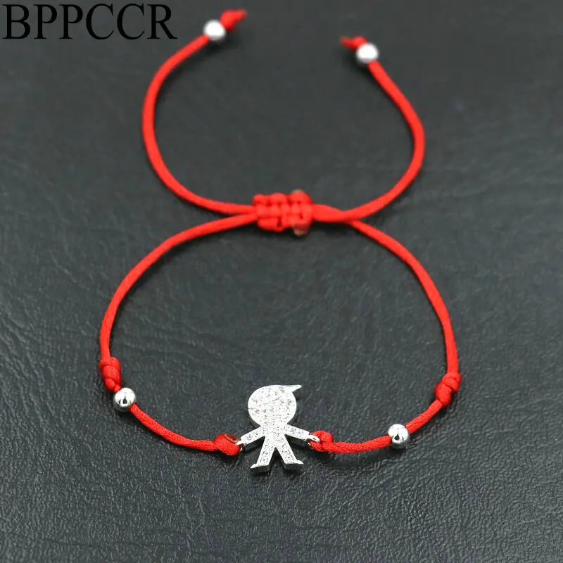 BPPCCR серебряный цвет микро CZ мальчики девочки прекрасные браслеты для мужчин