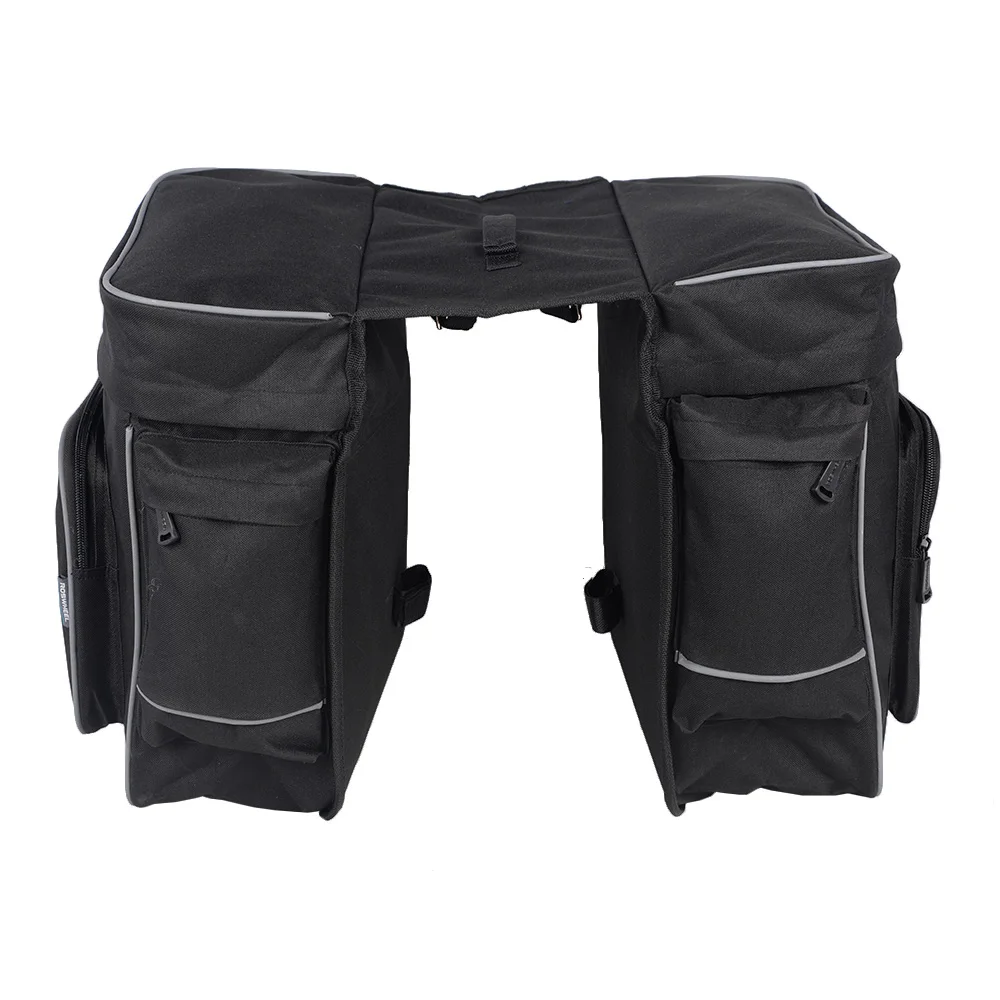 

ROSWHEEL Cycling 2 in 1 30L Bicycle Black Rear Double Side Rack Bag Tail Seat Pannier Outdoor Cycling Saddle Storage