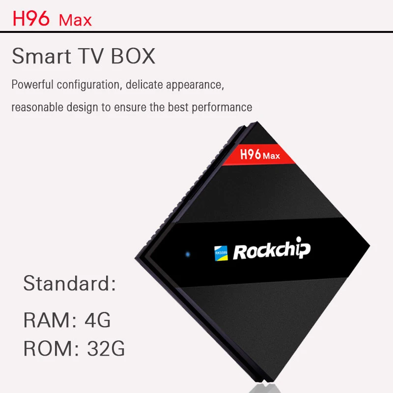 H96 MAX RK3399 Six Core 4GB/32GB Android 6.0 TV BOX 2.4G/5.0G Wifi H.265 4K tv box VP9 BT4.0 1000M LAN USB3.0 Type-c Set Top Box