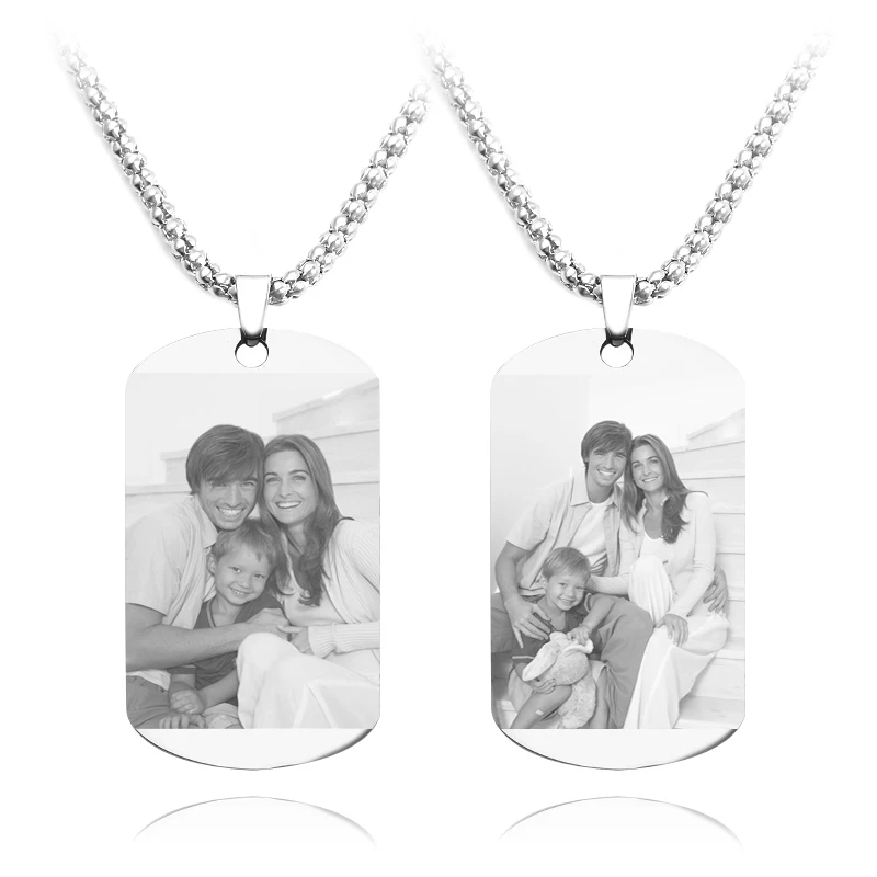 

Custom DIY Photo Necklace Stainless Steel Carving Photo Souvenir Torque Record Memories Love Valentine's Day present