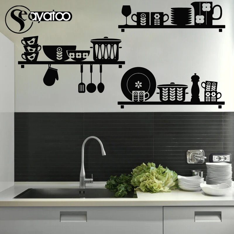 Kitchen Art Removable Vinyl Wall Sticker Decal Mural Cafe Dining Room