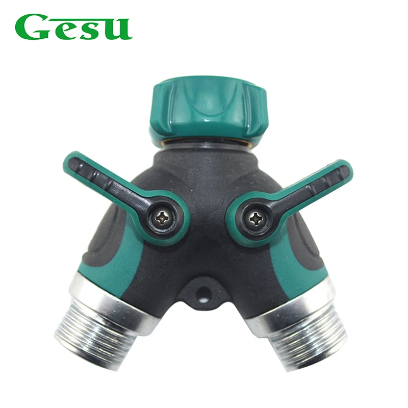 3/4'' Gesu Garden Water Connectors 2 Way Y Valve Garden Hoses Pipes