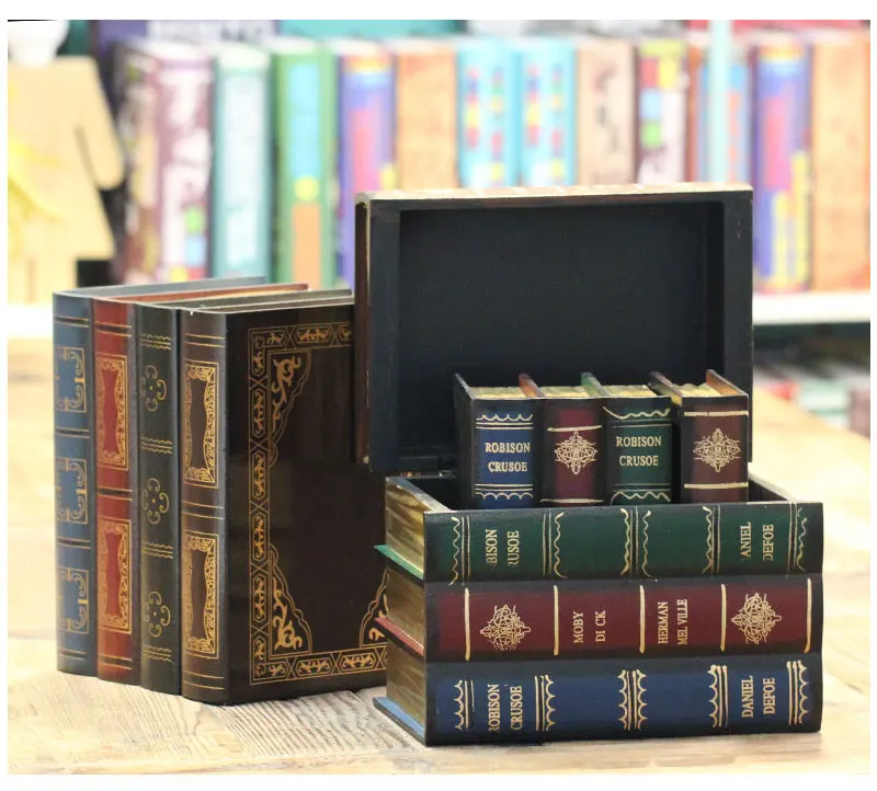 Креативные винтажные деревянные книги форма шкатулка для украшений украшения ретро стол для хранения миниатюрные домашние рукодельные украшения подарки