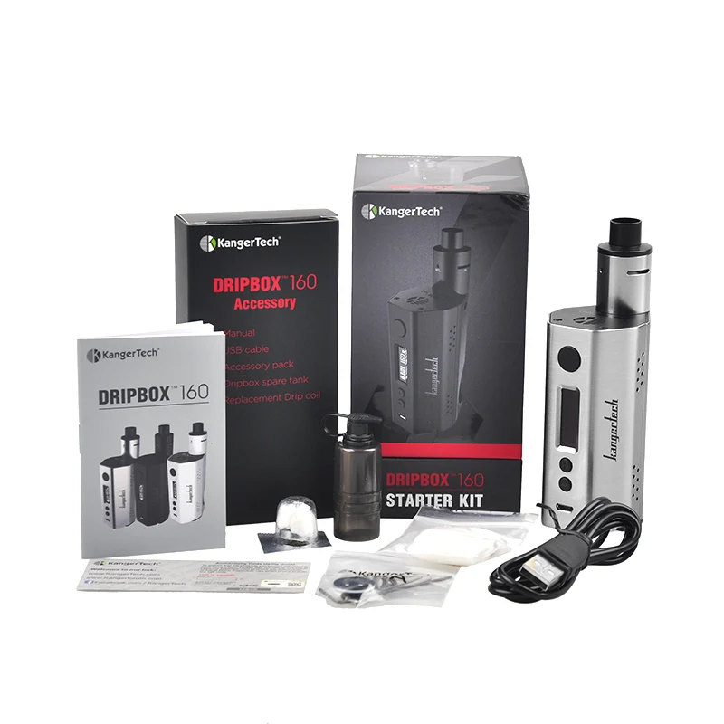 

Original Kangertech Dripbox 160 Starter Kit with 7ml Subdrip RDA Atomizer tank and TC 160W Dripmod 160 Kanger Box Mod Vaporizer