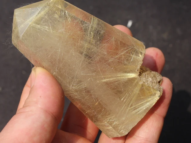

(211g) 100% natural Gold Rutilated quartz crystal point wand