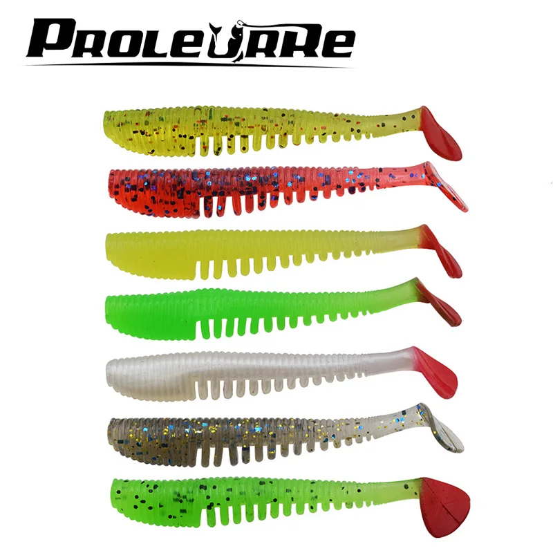 Proleurre 8 см 2,5 г 10 шт. рыболовные приманки, наживки Easy Shiner Swimbaits Мягкая силиконовая приманка двойной цвет Искусственный Карп Мягкая приманка