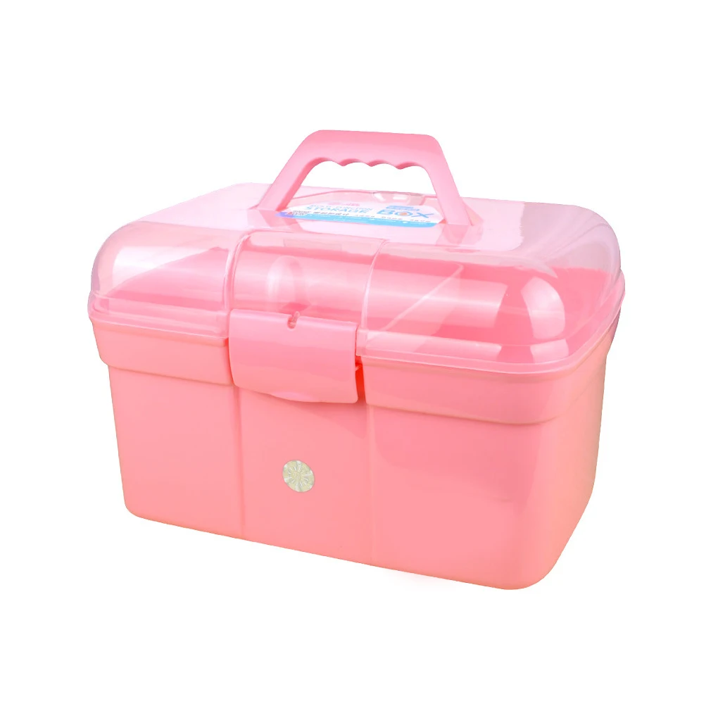  Hand-held Desktop Storage Box Plastic Scissors Makeup Organizer Jewelry Nail Polish Pen Container M