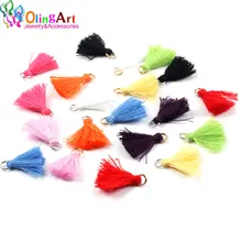 OlingArt-glands en Satin de coton 10mm/20mm, couleur mixte doré/argent, glands d'oreille collier à faire soi-même pour fabrication de bijoux, bretelles pendantes