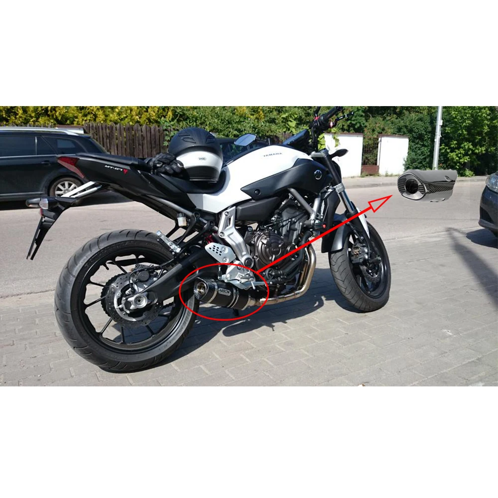 Для Yamaha MT07 FZ07 MT 07 FZ 2014 2017 мотоциклетная крышка глушителя из углеродного волокна