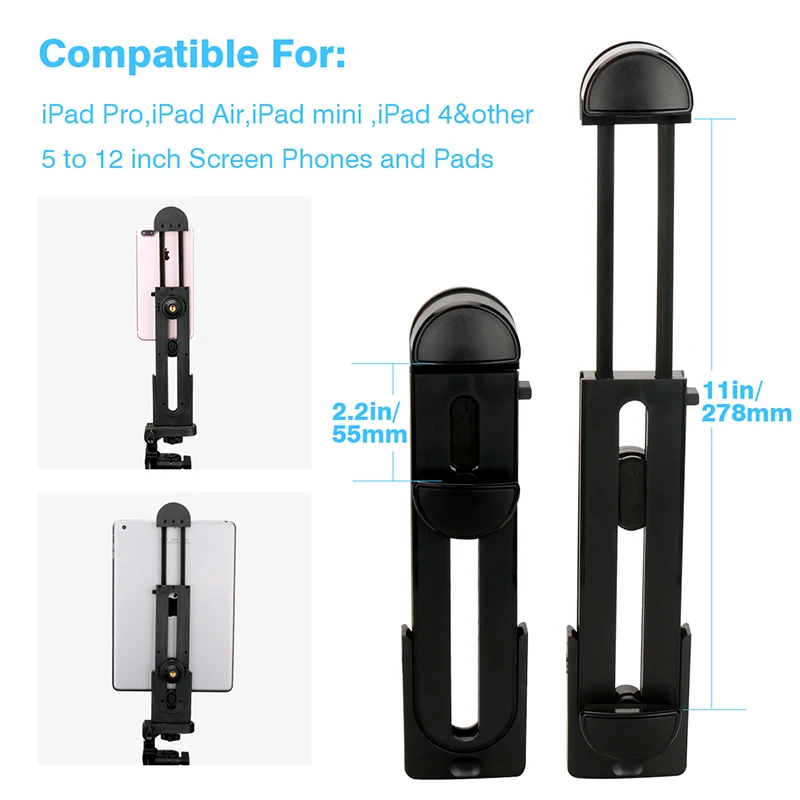  Ulanzi Tripod Mount Stand Bracket for iPad iPad Pro iPhone X smartphone Tablet PC Tripod Clamp adap
