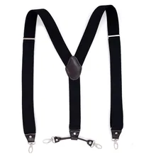 Европейская мода для взрослых 4 клип кожа мужские черные эластичные подтяжки FY18102602