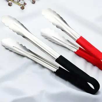 

Stainless Steel Kitchen Tongs Cooking Utensils BBQ Barbecue Baking Ice Meat Salad Food Serving Clip Clamp With Non-Slip Handle
