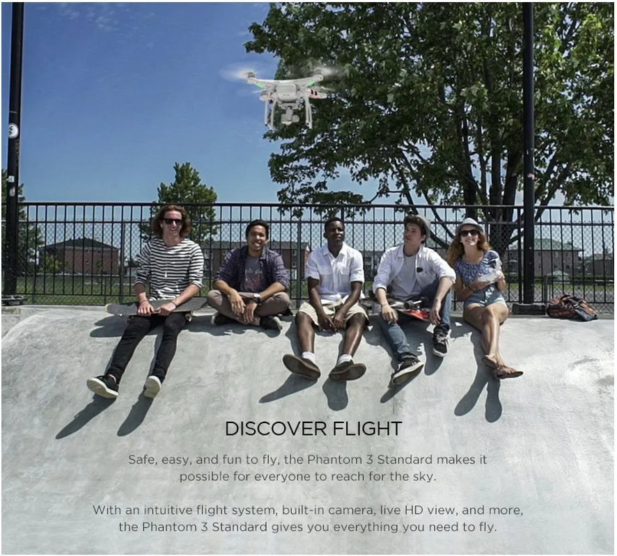 DJI Phantom 3 Standard With Extra Battery , 2.7K Hd Camera , Buildin GPS System, Live HD View, Extra Battery Option