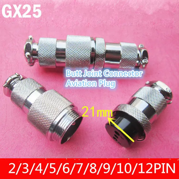 

1PCS AP029 GX25 2/3/4/5/6/7/8/9/10/12 Pin 25mm Male & Female Butt Joint Connector Aviation Plug DF25 Circular Socket+Plug M25