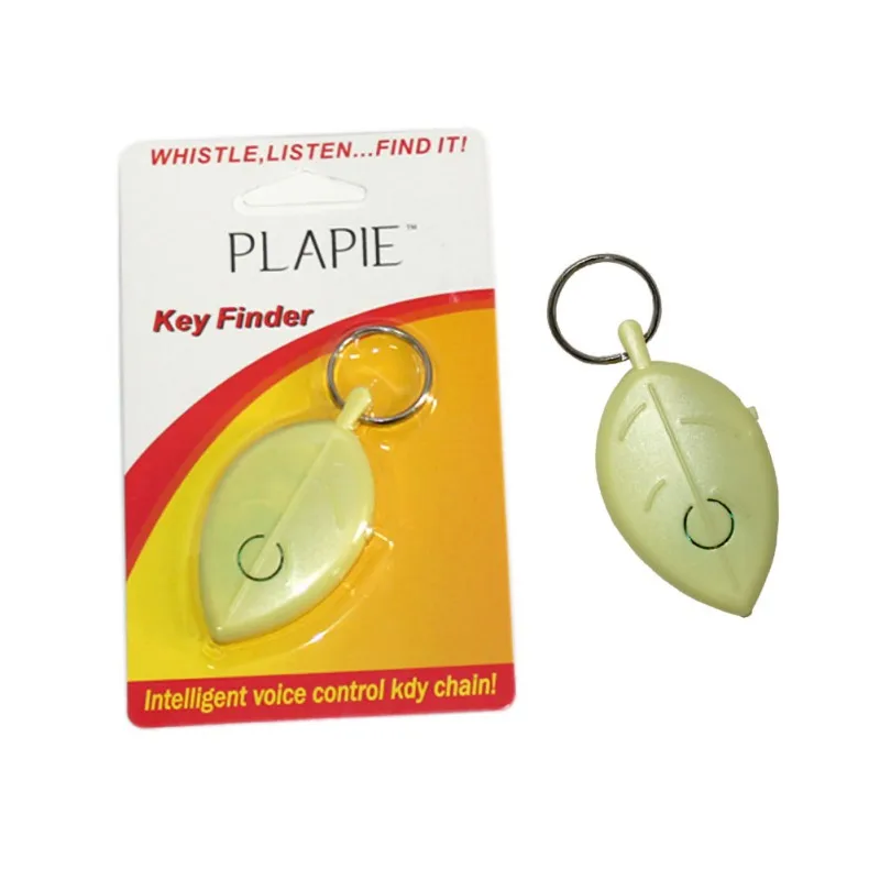 Mini Key Finder Practical Portable Anti-lost Keychain Leaf Whistle Induction Key Whistle Sound LED Light Anti-Lost Alarm