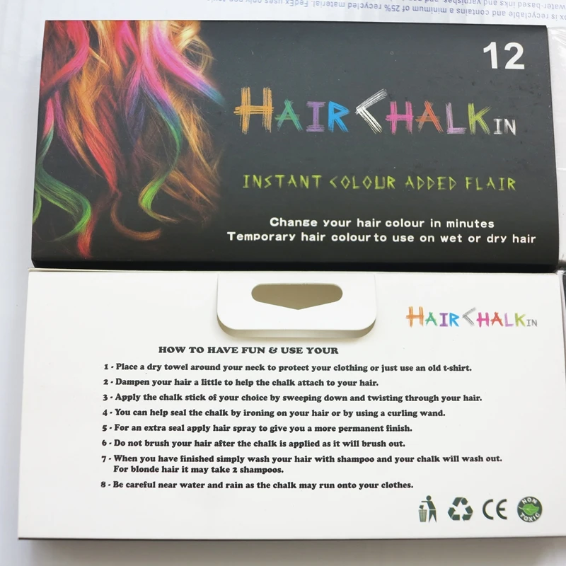 HARMONY 1 SET 12 Colors Non-toxic Temporary Salon Kit Pastel Chalk Square Hair Dye Color Chalk Used For Hair with Fast Delivery