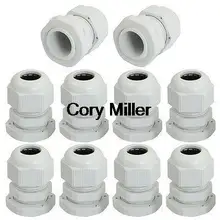 PG13 Водонепроницаемый Разъем Железы Белый для 7-12 мм Диаметр кабель