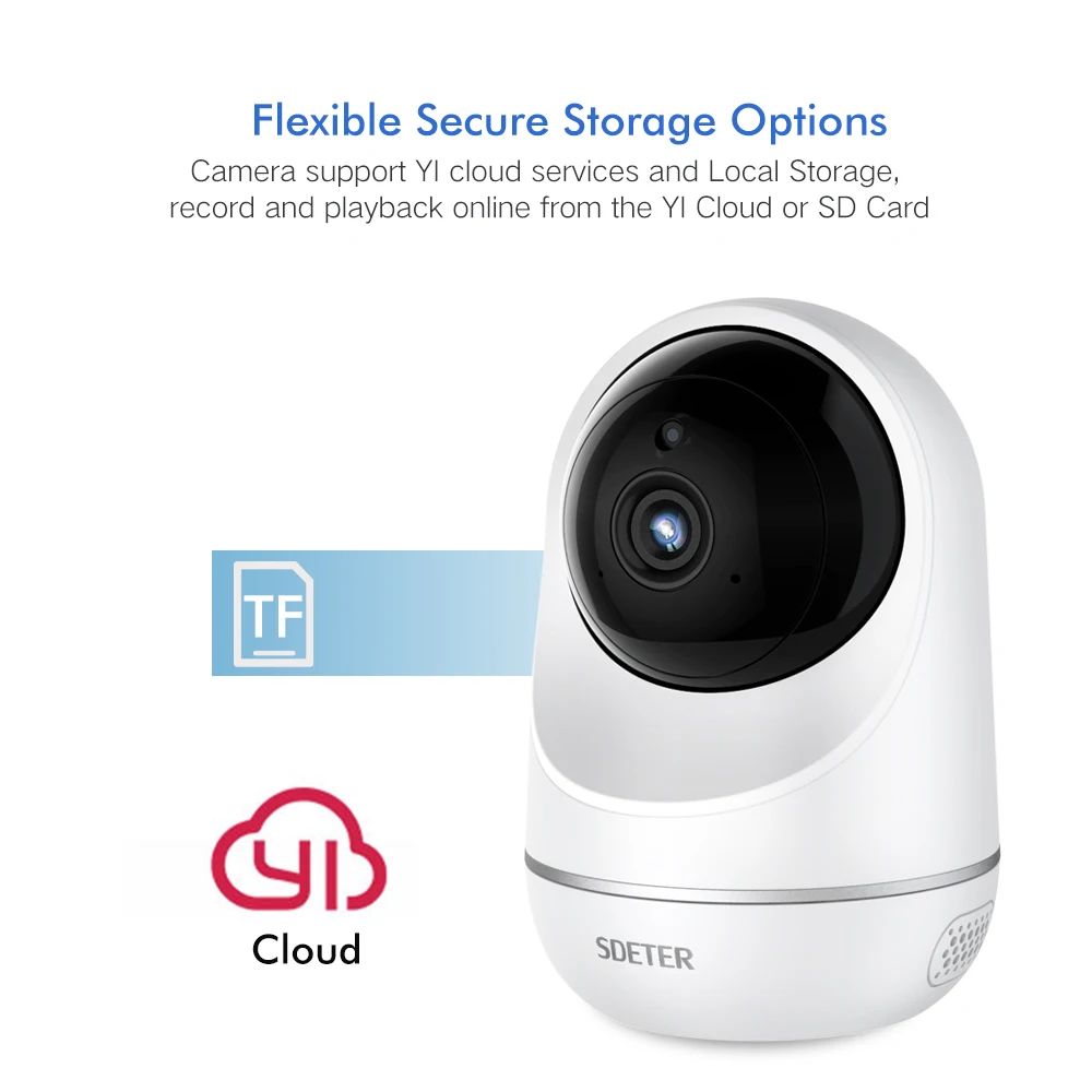SDETER Wireless 1080P IP Camera WIFI Support YI Cloud Security Camera Pan/Tilt/Zoom IR Night Vision Motion Tracking Baby Monitor SDETER Wireless 1080P IP Camera WIFI Support YI Cloud Security Camera Pan/Tilt/Zoom IR Night Vision Motion Tracking Baby Monitor